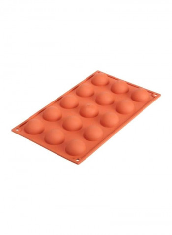 Half-Sphere Silicone Mold Orange 11.8x1.6x0.8inch