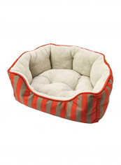 Sleep Zone Scallop Faux Suede Lounger Red/Beige