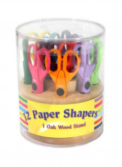 12-Piece Scissor With Stand Set Orange/Pink/Purple
