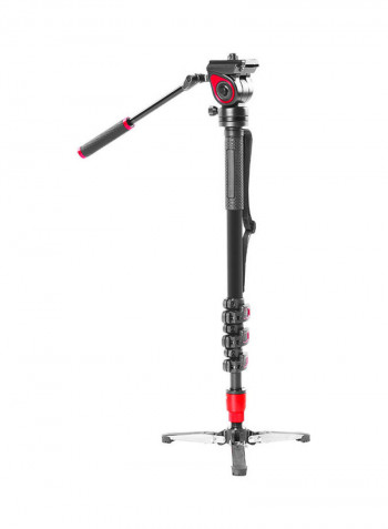 Photography Monopod With Detachable Tripod Base 144cm Black/Red