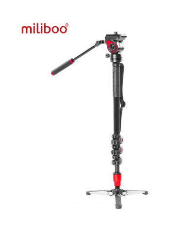 Photography Monopod With Detachable Tripod Base 144cm Black/Red