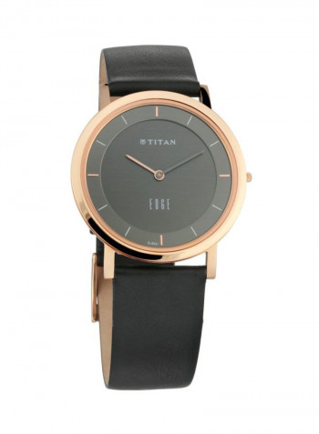 Men's Edge Leather Analog Watch T1595WL09