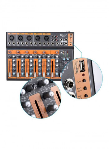 7-Channel Mixer Mic Line Audio Console