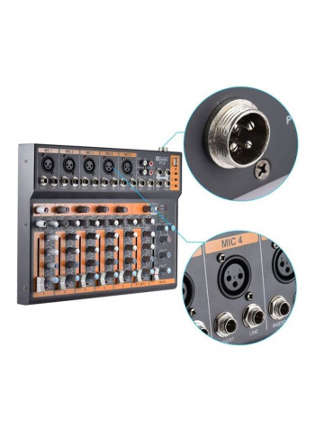 7-Channel Mixer Mic Line Audio Console