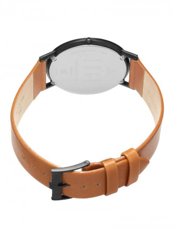 Men's Edge Leather Analog Watch T1595NL03