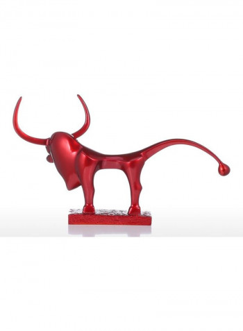 Indoor Décor Long Tail Cattle Sculpture Dark Red