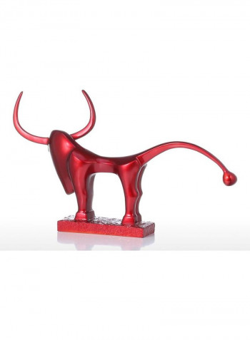 Indoor Décor Long Tail Cattle Sculpture Dark Red