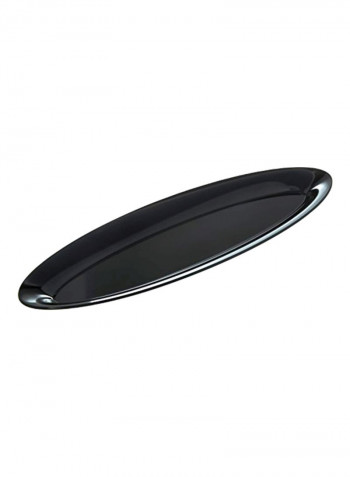 4-Piece Wide Rim Salmon Platter Black