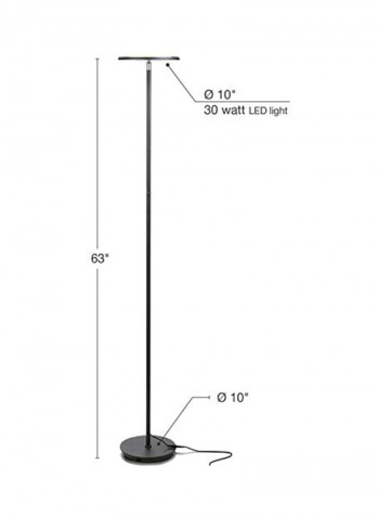 LED Torchiere Super Bright Floor Lamp Black 10 x 10 x 63inch