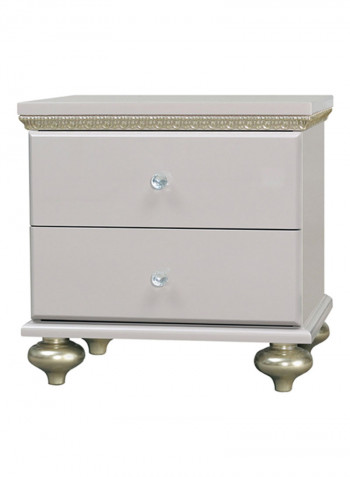Tiara Nightstand Beige/Gold 62x52x45cm