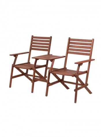 2-Piece Victoria Jack And Jill Folding Chair With Table Board Brown 312x190x120centimeter