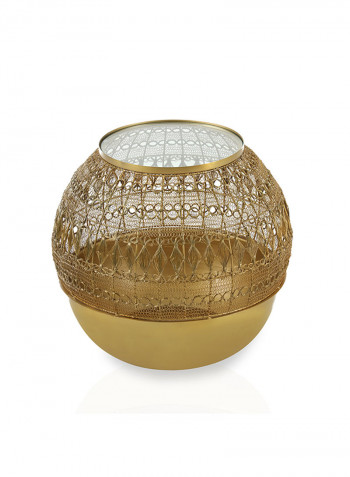 Herringbone End Table Small Gold 56x56x49cm