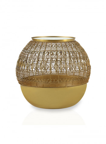 Herringbone End Table Small Gold 56x56x49cm