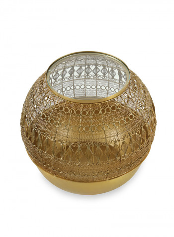 Herringbone End Table Small Gold 56x56x49cm