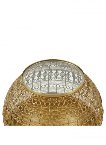Herringbone End Table Small Gold 56x56x49cm
