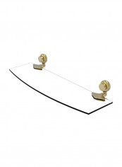 Venus Collection Twist Accents Glass Shelf Satin Brass/Clear 18inch