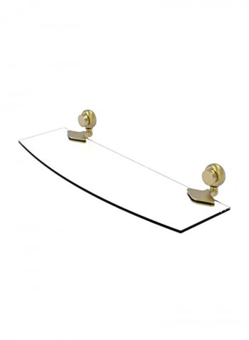Venus Collection Twist Accents Glass Shelf Satin Brass/Clear 18inch