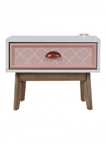 Diana Night Stand White/Pink/Brown 55x43x43centimeter