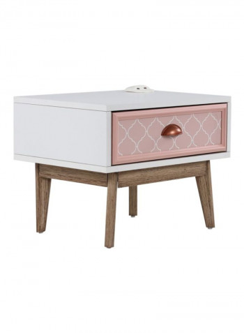 Diana Night Stand White/Pink/Brown 55x43x43centimeter