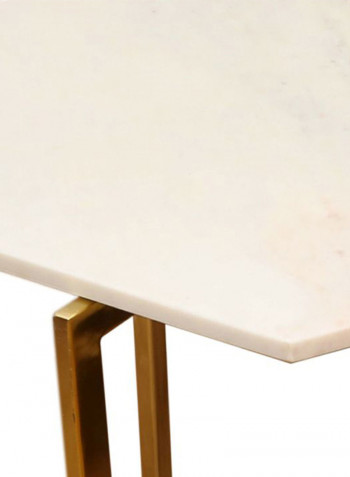 Hexa End Table White/Gold 113x113x48cm
