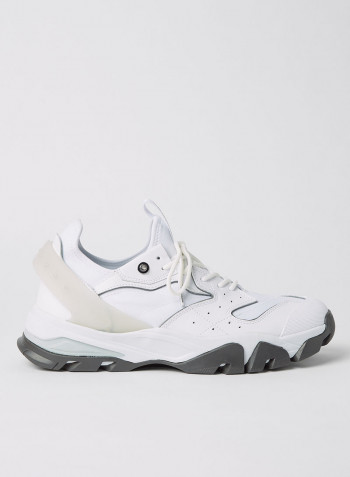 Leather Chunky Sneakers Bright White