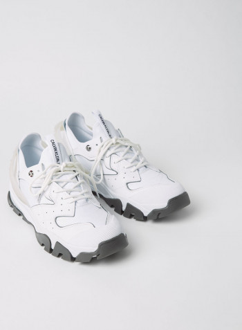 Leather Chunky Sneakers Bright White