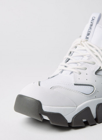 Leather Chunky Sneakers Bright White