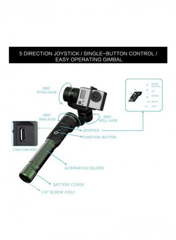 Gimbal Action Camera Stabilizer Black