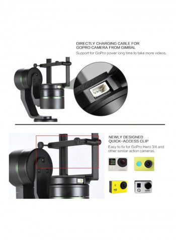 Gimbal Action Camera Stabilizer Black