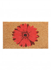 Red Daisy Flower Door Mat Brown/Red 0.63x30x18inch