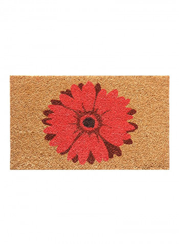 Red Daisy Flower Door Mat Brown/Red 0.63x30x18inch
