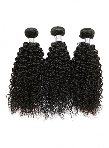 3-Piece Curly Hair Extensions Black 10inch