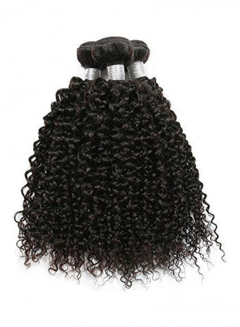 3-Piece Curly Hair Extensions Black 10inch