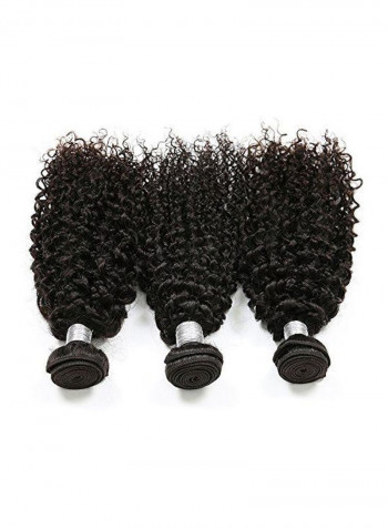 3-Piece Curly Hair Extensions Black 10inch
