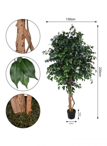 Artificial Ficus Tree Green/Black 230x130cm