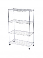 4-Tier Shelf Storage Unit Silver 76x35.5x137centimeter