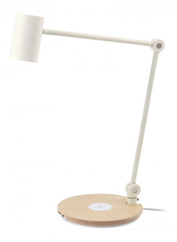LED Work Table Lamp With Wireless Charging Off White/Beige 43centimeter