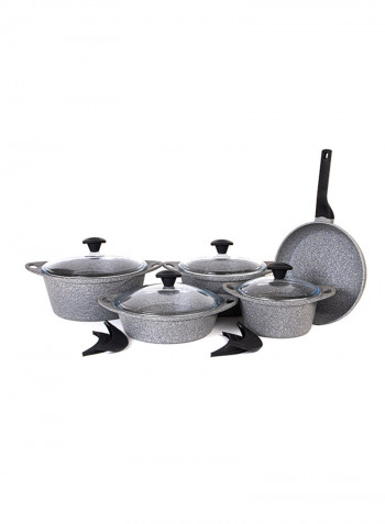 9-Piece GraniStone Premium Cookware Set Grey