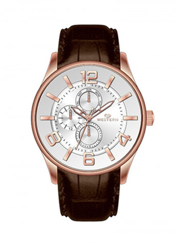 Men's Ajax Series Leather Analog Watch W1814GPPB070A