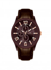 Men's Ajax Series Leather Analog Watch W1814GRP070Q