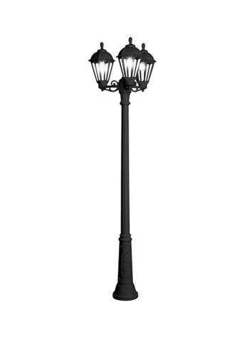 Triple Head Outdoor Floor Lamp Black 610x2100millimeter