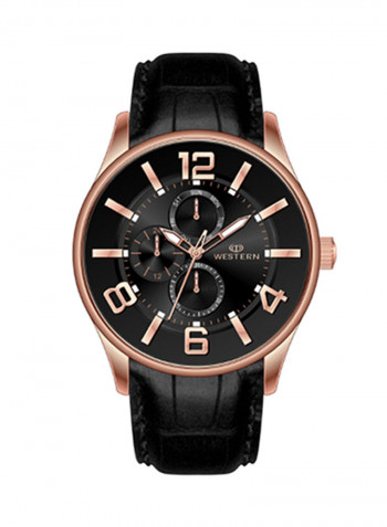 Men's Ajax Series Leather Analog Watch W1814GPP070C