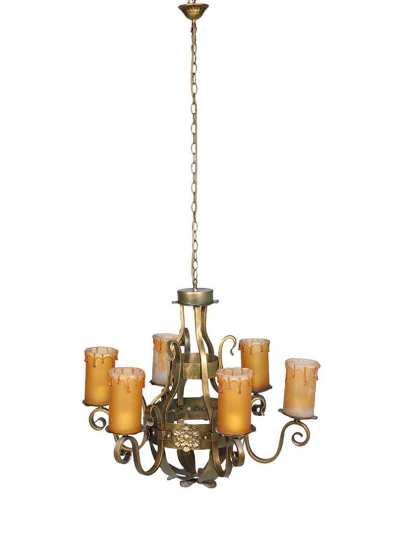 Dripping Candle Chandelier Gold/Antique Green/Yellow 800x800millimeter