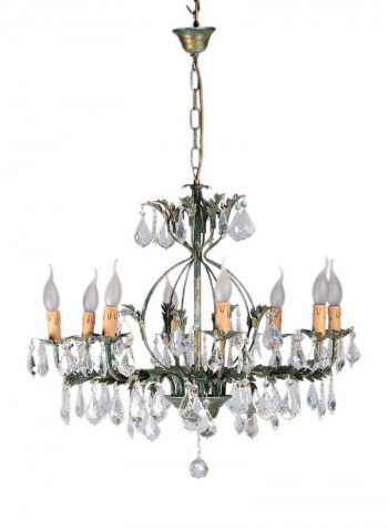 Candlelit Chandelier Green/White 60x55centimeter