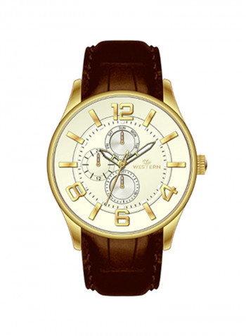 Men's Ajax Series Leather Analog Watch W1814GGP070B