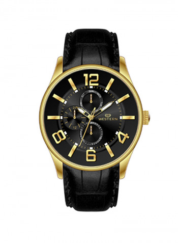 Men's Ajax Series Leather Analog Watch W1814GGP070C