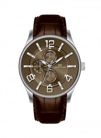 Men's Ajax Series Leather Analog Watch W1814GST070Q