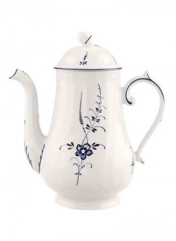 Old Luxembourg Coffee Pot White/Blue 215x130x230millimeter