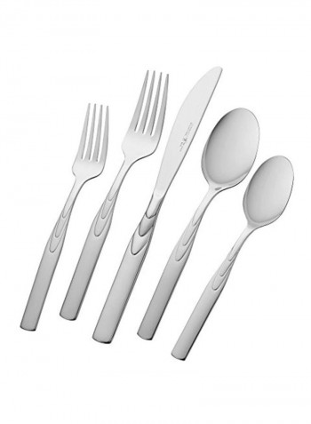 45-Piece Stainless Steel Flatware Set Silver