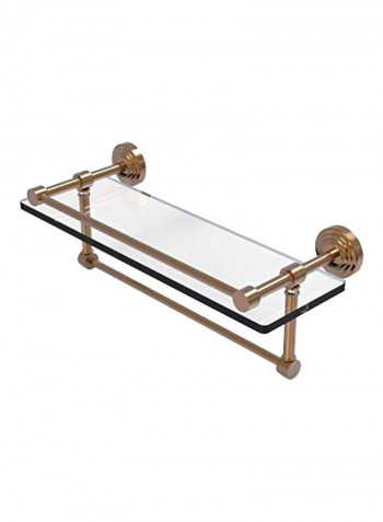 Towel Bar Glass Shelf Brushed Bronze/Clear 16x5x5inch